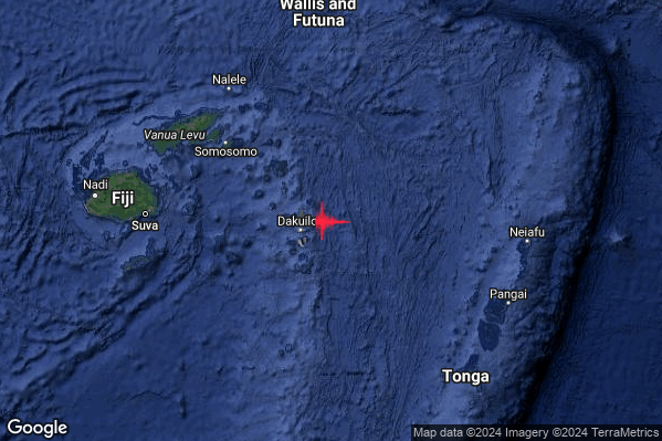 Violento Terremoto M5.7 epicentro Fiji Islands region [Sea: Fiji] alle 16:55:09 (15:55:09 UTC)