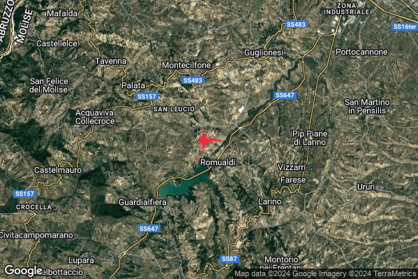 Distinto Terremoto M4.0 epicentro 6 km S Montecilfone (CB) alle 01:51:25 (00:51:25 UTC)