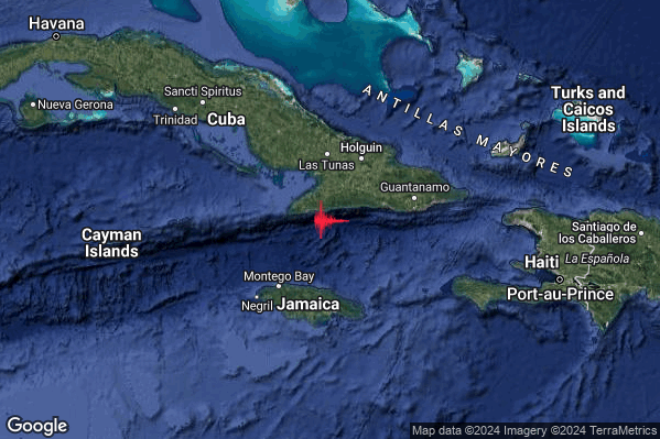 Violento Terremoto M5.9 epicentro Cuba region [Sea: Cuba] alle 16:50:02 (15:50:02 UTC)