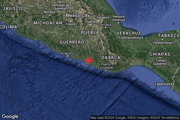 Severo Terremoto M5.6 epicentro Near coast of Guerrero Mexico [Land: Mexico] alle 01:18:28 (00:18:28 UTC)