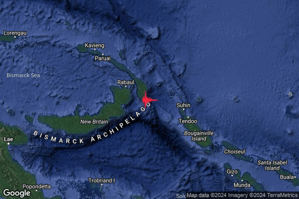 Estremo Terremoto M6.5 epicentro Papua New Guinea [Sea] alle 06:28:32 (05:28:32 UTC)