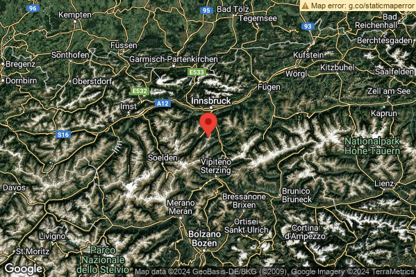 Debole Terremoto M2.7 epicentro Confine Italia-Austria (AUSTRIA) alle 00:00:32 (23:00:32 UTC)