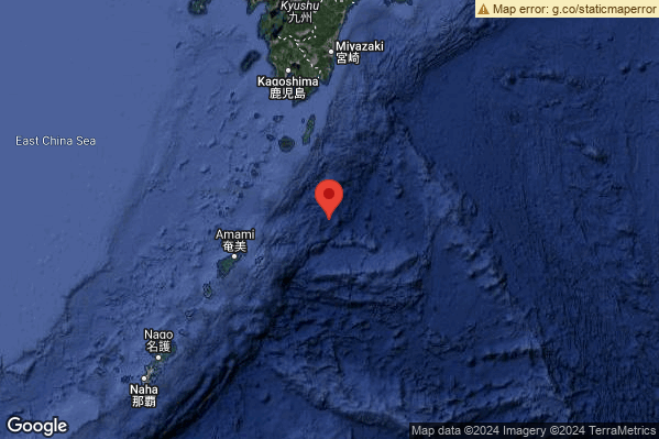 Violento Terremoto M6.0 epicentro Southeast of Ryukyu Islands Japan [Sea: Japan] alle 13:16:31 (12:16:31 UTC)