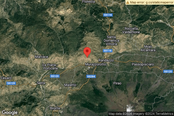 Lieve Terremoto M2.0 epicentro 4 km W Randazzo (CT) alle 19:37:59 (18:37:59 UTC)