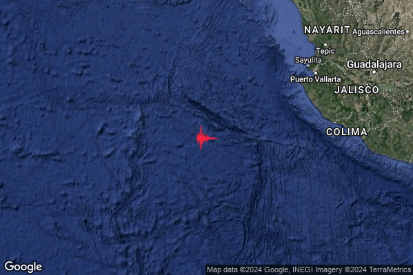 Severo Terremoto M5.6 epicentro Mexico [Sea] alle 16:08:45 (15:08:45 UTC)