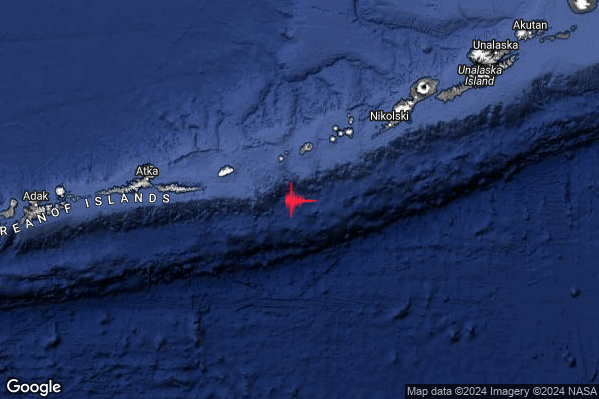 Severo Terremoto M5.5 epicentro Fox Islands Aleutian Islands United States [Sea: United States] alle 12:48:04 (11:48:04 UTC)