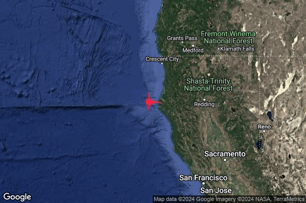 Estremo Terremoto M6.9 epicentro Near coast of northern California United States [Sea: United States] alle 19:44:27 (18:44:27 UTC)