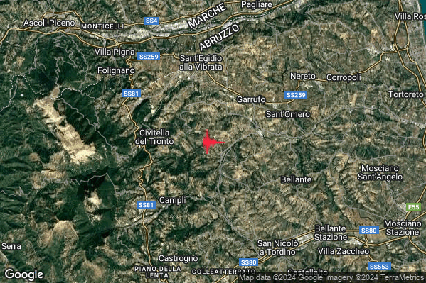 Lieve Terremoto M2.1 epicentro 5 km E Civitella del Tronto (TE) alle 04:26:23 (03:26:23 UTC)