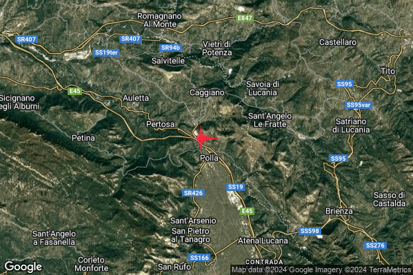 Debole Terremoto M2.3 epicentro 2 km N Polla (SA) alle 07:35:59 (06:35:59 UTC)