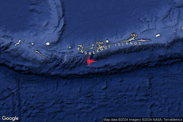 Estremo Terremoto M6.4 epicentro Andreanof Islands Aleutian Islands United States [Sea: United States] alle 01:15:33 (00:15:33 UTC)