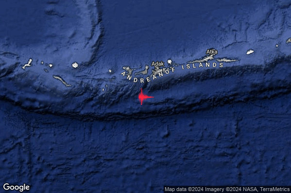 Violento Terremoto M6.0 epicentro Andreanof Islands Aleutian Islands United States [Sea: United States] alle 19:04:35 (18:04:35 UTC)