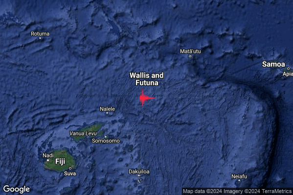 Violento Terremoto M5.8 epicentro Wallis Futuna [Sea] alle 02:51:37 (01:51:37 UTC)