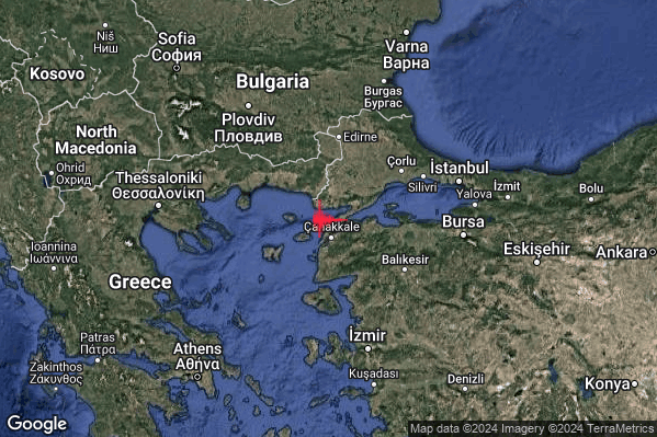 Intenso Terremoto M4.5 epicentro Turkey [Sea] alle 12:34:52 (11:34:52 UTC)