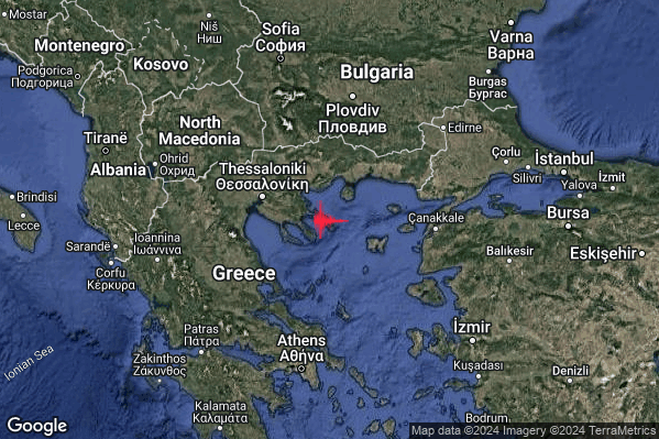 Intenso Terremoto M4.6 epicentro Greece [Sea] alle 09:34:13 (08:34:13 UTC)