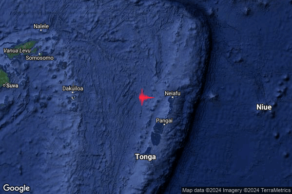 Violento Terremoto M5.9 epicentro Tonga Islands [Sea: Tonga] alle 16:03:40 (15:03:40 UTC)
