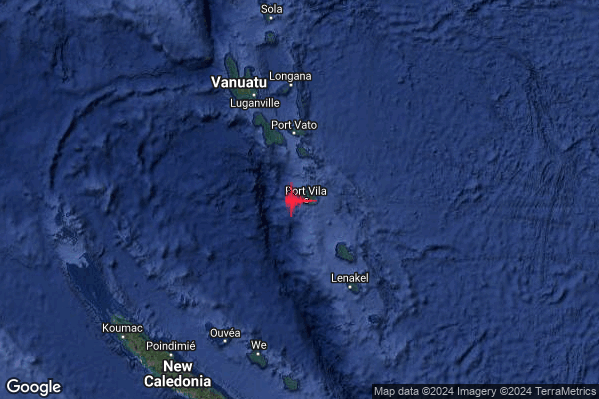 Estremo Terremoto M7.2 epicentro Vanuatu Islands [Land: Vanuatu] alle 02:47:24 (01:47:24 UTC)