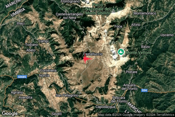 Lieve Terremoto M2.0 epicentro 9 km E Norcia (PG) alle 15:24:49 (14:24:49 UTC)