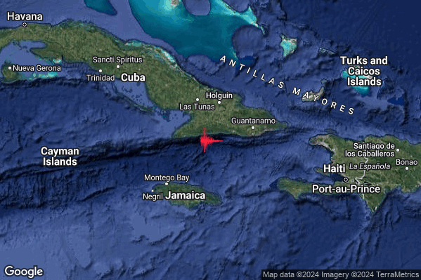 Violento Terremoto M5.9 epicentro Cuba region [Sea: Cuba] alle 07:00:57 (06:00:57 UTC)