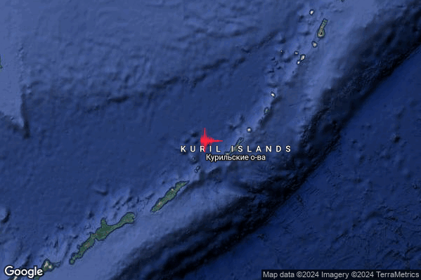 Estremo Terremoto M6.7 epicentro Kuril Islands Russia [Sea: Russia] alle 13:47:36 (12:47:36 UTC)