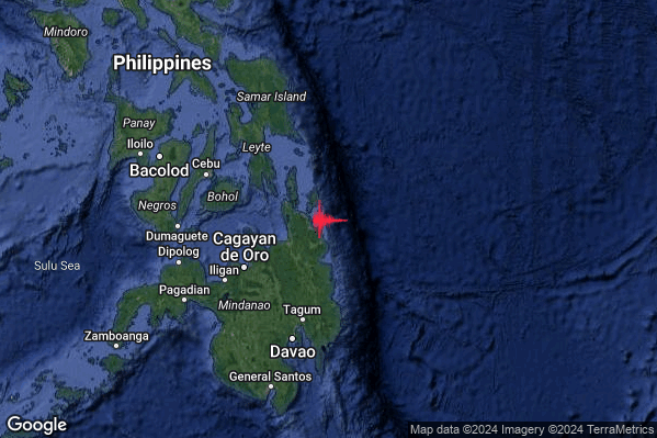 Severo Terremoto M5.6 epicentro Philippines [Sea] alle 19:43:04 (18:43:04 UTC)