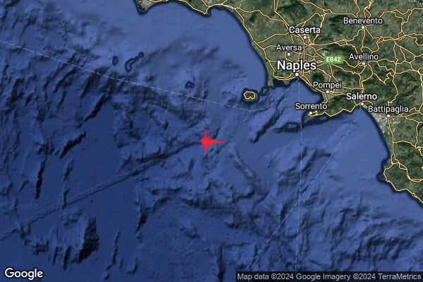 Lieve Terremoto M2.2 epicentro Tirreno Meridionale (MARE) alle 15:09:21 (14:09:21 UTC)