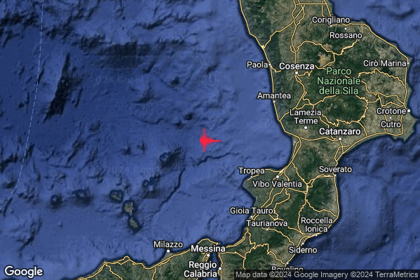 Lieve Terremoto M2.0 epicentro Tirreno Meridionale (MARE) alle 22:18:01 (21:18:01 UTC)