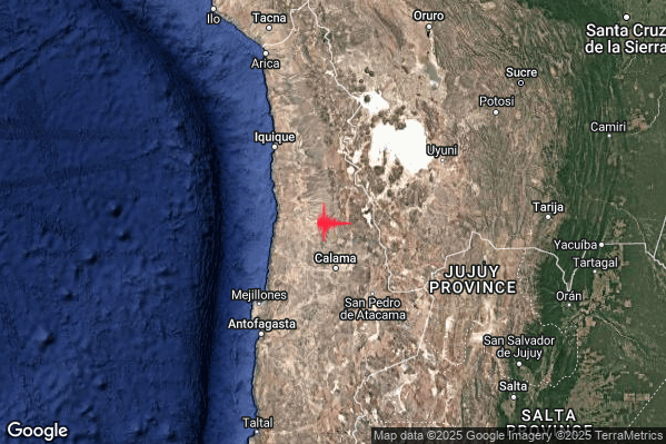 Violento Terremoto M6.1 epicentro Chile [Land] alle 21:43:30 (20:43:30 UTC)