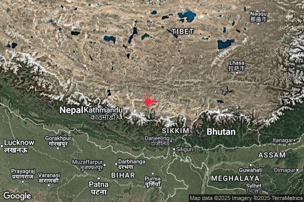 Estremo Terremoto M7.0 epicentro China [Land] alle 02:05:18 (01:05:18 UTC)