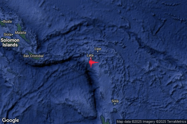 Violento Terremoto M6.0 epicentro Solomon Is. [Sea] alle 22:37:05 (21:37:05 UTC)