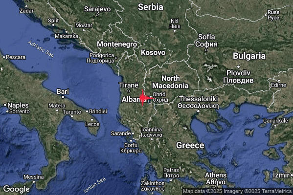 Leggero Terremoto M2.9 epicentro Macedonia [Land] alle 11:51:42 (10:51:42 UTC)