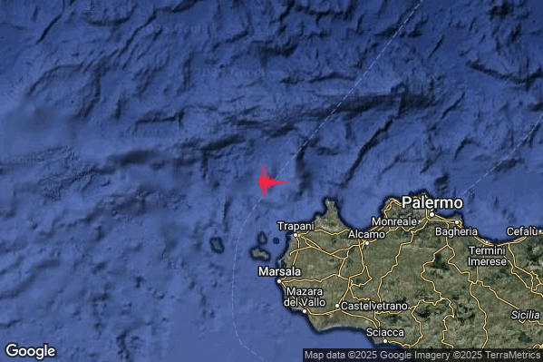 Lieve Terremoto M2.0 epicentro Tirreno Meridionale (MARE) alle 01:39:22 (00:39:22 UTC)