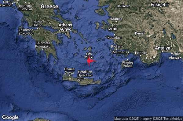 Intenso Terremoto M4.7 epicentro Dodecanese Islands Greece [Sea: Greece] alle 09:10:20 (08:10:20 UTC)