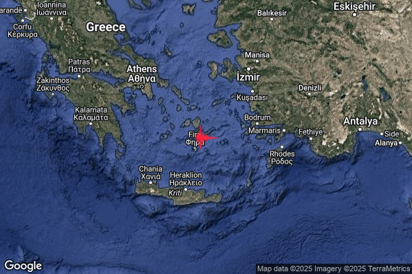 Intenso Terremoto M4.5 epicentro Dodecanese Islands Greece [Sea: Greece] alle 03:16:46 (02:16:46 UTC)