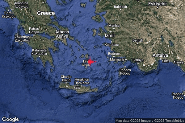 Intenso Terremoto M4.6 epicentro Dodecanese Islands Greece [Sea: Greece] alle 03:02:15 (02:02:15 UTC)