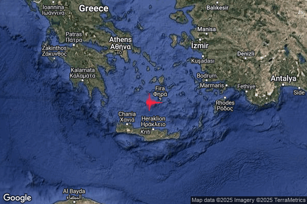 Intenso Terremoto M4.5 epicentro Dodecanese Islands Greece [Sea: Greece] alle 03:52:49 (02:52:49 UTC)