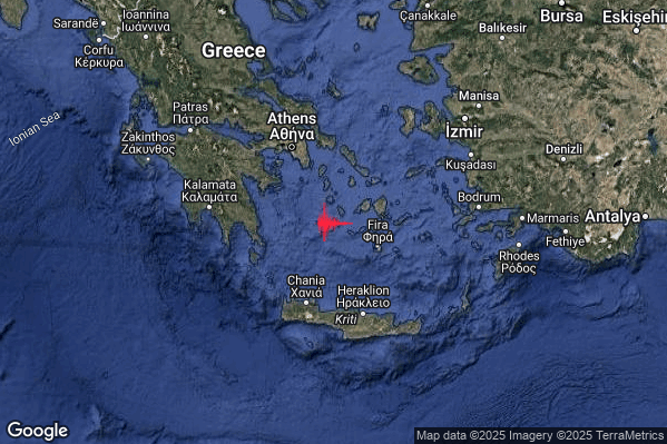 Intenso Terremoto M4.6 epicentro Southern Greece [Land: Greece] alle 04:00:23 (03:00:23 UTC)