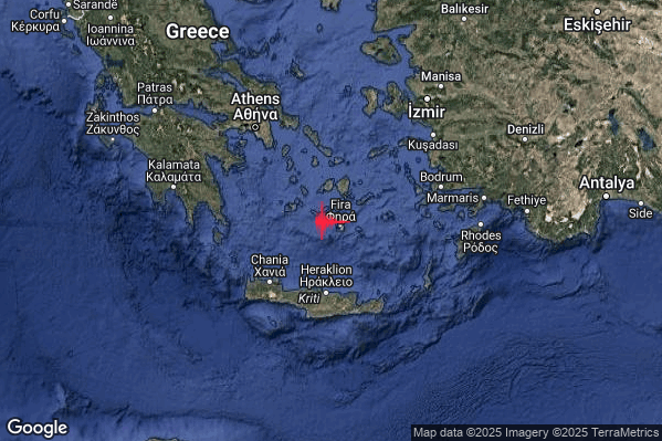 Forte Terremoto M4.8 epicentro Dodecanese Islands Greece [Sea: Greece] alle 06:51:53 (05:51:53 UTC)