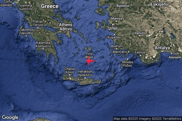 Intenso Terremoto M4.6 epicentro Dodecanese Islands Greece [Sea: Greece] alle 04:35:35 (03:35:35 UTC)