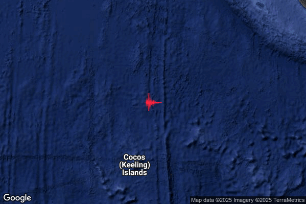 Violento Terremoto M5.8 epicentro Cocos Is. [Sea] alle 05:31:59 (04:31:59 UTC)