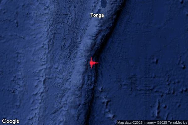 Violento Terremoto M6.0 epicentro South of Tonga Islands [Sea: Tonga] alle 11:27:00 (10:27:00 UTC)
