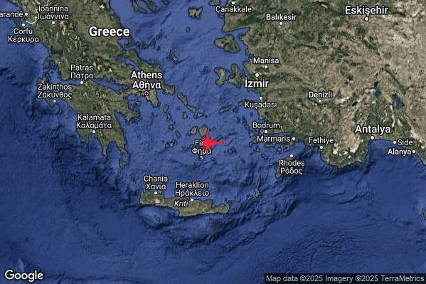 Intenso Terremoto M4.5 epicentro Dodecanese Islands Greece [Land: Greece] alle 17:30:02 (16:30:02 UTC)