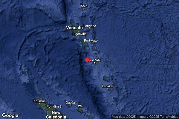 Violento Terremoto M6.2 epicentro Vanuatu Islands [Sea: Vanuatu] alle 01:09:43 (00:09:43 UTC)