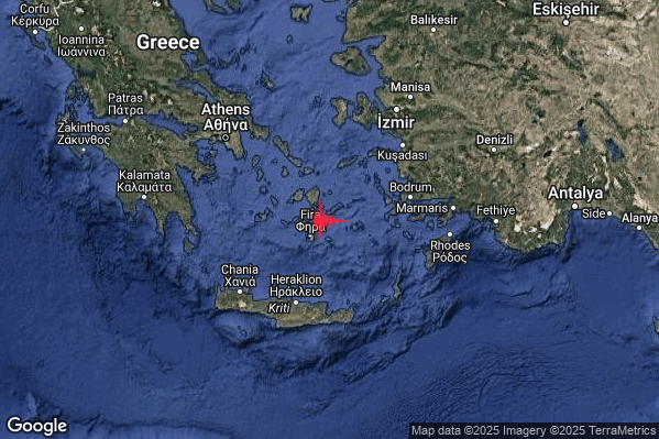 Forte Terremoto M5.0 epicentro Dodecanese Islands Greece [Sea: Greece] alle 08:17:19 (07:17:19 UTC)
