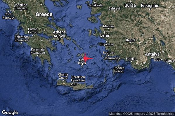 Intenso Terremoto M4.6 epicentro Dodecanese Islands Greece [Sea: Greece] alle 16:11:02 (15:11:02 UTC)