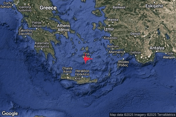 Intenso Terremoto M4.4 epicentro Dodecanese Islands Greece [Sea: Greece] alle 02:35:10 (01:35:10 UTC)