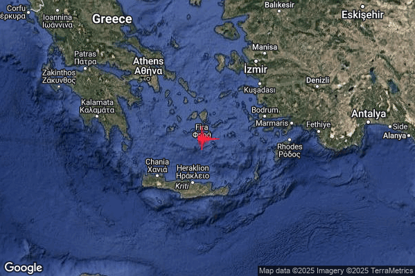 Intenso Terremoto M4.5 epicentro Dodecanese Islands Greece [Sea: Greece] alle 05:21:06 (04:21:06 UTC)