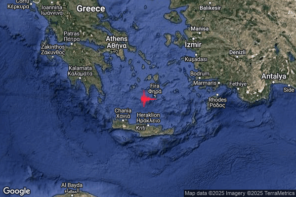 Intenso Terremoto M4.7 epicentro Dodecanese Islands Greece [Sea: Greece] alle 09:58:50 (08:58:50 UTC)