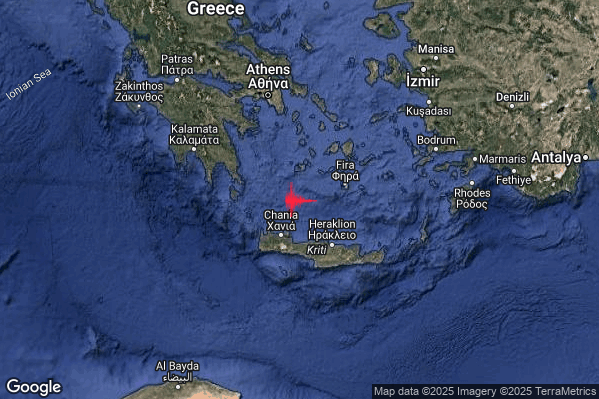 Intenso Terremoto M4.6 epicentro Southern Greece [Sea: Greece] alle 16:49:17 (15:49:17 UTC)