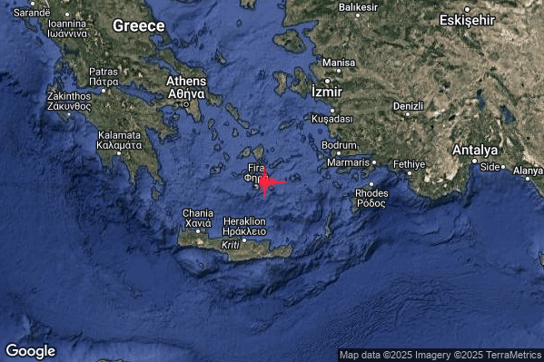 Intenso Terremoto M4.6 epicentro Dodecanese Islands Greece [Sea: Greece] alle 03:54:09 (02:54:09 UTC)