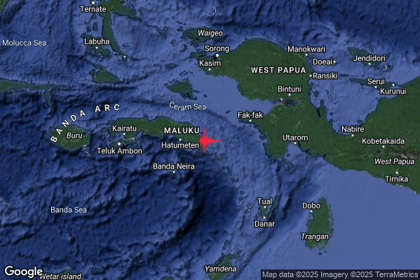 Violento Terremoto M5.7 epicentro Indonesia [Sea] alle 00:39:12 (23:39:12 UTC)